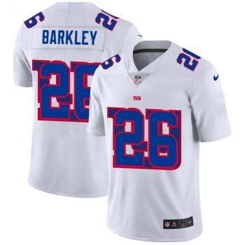 Men's New York Giants #26 Saquon Barkley White Shadow Logo Limited Stitched Jersey Men's New York Giants #26 Saquon Barkley White Shadow Logo Limited Stitched Jersey