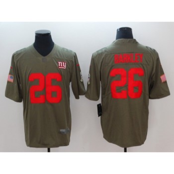 Men's New York Giants #26 Saquon Barkley  Olive Color Rush Vapor Untouchable Limited Stitched NFL Jersey