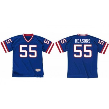 Men's New York Giants #55 Gary Reasons Blue Stitched Jersey