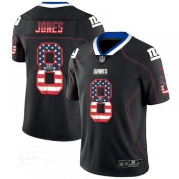 Men's New York Giants #8 Daniel Jones Black USA Flag Color Rush Limited Fashion Stitched NFL Jersey Men's New York Giants #8 Daniel Jones Black USA Flag Color Rush Limited Fashion Stitched NFL Jersey