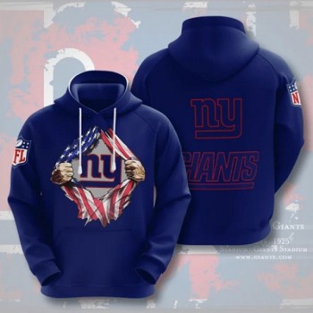 Men's New York Giants Blue 3D Trending Hoodie Men's New York Giants Blue 3D Trending Hoodie