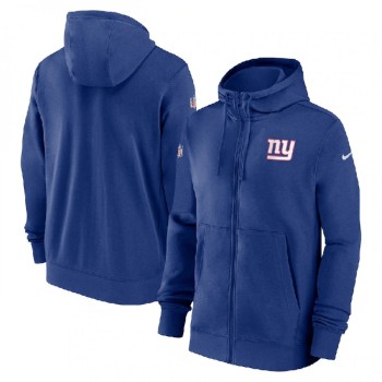 Men's New York Giants Blue Sideline Club Performance Full-Zip Hoodie Men's New York Giants Blue Sideline Club Performance Full-Zip Hoodie