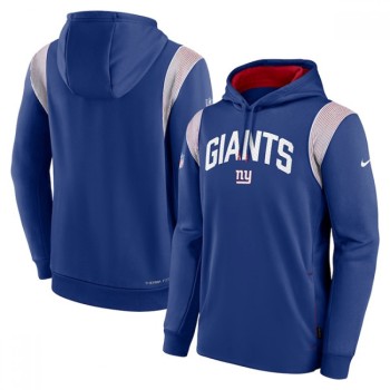 Men's New York Giants Blue Sideline Stack Performance Pullover Hoodie 001 Men's New York Giants Blue Sideline Stack Performance Pullover Hoodie 001
