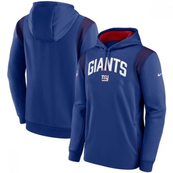 Men's New York Giants Blue Sideline Stack Performance Pullover Hoodie 002 Men's New York Giants Blue Sideline Stack Performance Pullover Hoodie 002