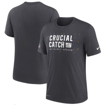Men's New York Giants Charcoal 2021 Crucial Catch Performance T-Shirt