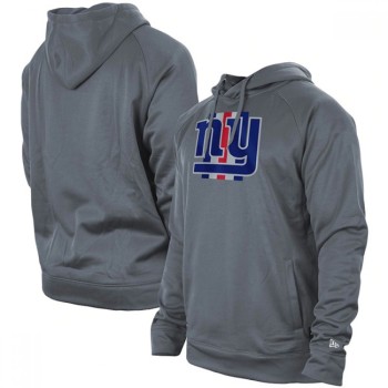 Men's New York Giants Gray New Era Training Camp Raglan Pullover Hoodie Men's New York Giants Gray New Era Training Camp Raglan Pullover Hoodie
