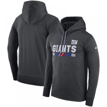 Men's New York Giants Charcoal Sideline Team Name Performance Pullover Hoodie Men's New York Giants Charcoal Sideline Team Name Performance Pullover Hoodie