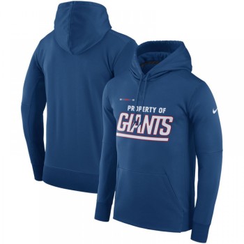 Men's New York Giants Royal Sideline Property Of Performance Pullover Hoodie