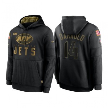 Men's New York Jets #14 Sam Darnold 2020 Black Salute to Service Sideline Performance Pullover Hoodie Men's New York Jets #14 Sam Darnold 2020 Black Salute to Service Sideline Performance Pullover Hoodie