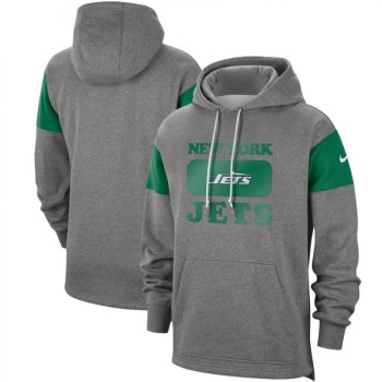 Men's New York Jets 2019 Grey Fan Gear Historic Pullover Hoodie Men's New York Jets 2019 Grey Fan Gear Historic Pullover Hoodie