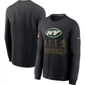 Men's New York Jets 2020 Black Salute to Service Sideline Performance Long Sleeve T-Shirt Men's New York Jets 2020 Black Salute to Service Sideline Performance Long Sleeve T-Shirt