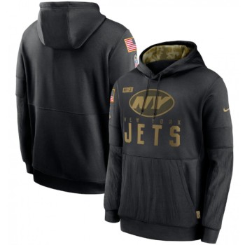 Men's New York Jets 2020 Black Salute to Service Sideline Performance Pullover Hoodie Men's New York Jets 2020 Black Salute to Service Sideline Performance Pullover Hoodie