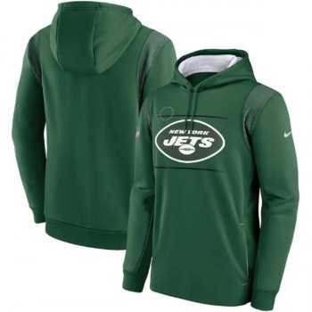 Men's New York Jets 2021 Green Sideline Logo Performance Pullover Hoodie Men's New York Jets 2021 Green Sideline Logo Performance Pullover Hoodie