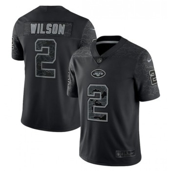 Men's New York Jets #2 Zach Wilson Black Reflective Limited Stitched Football Jersey Men's New York Jets #2 Zach Wilson Black Reflective Limited Stitched Football Jersey
