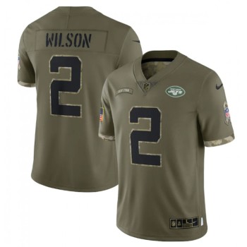 Men's New York Jets #2 Zach Wilson Olive 2022 Salute To Service Limited Stitched Jersey Men's New York Jets #2 Zach Wilson Olive 2022 Salute To Service Limited Stitched Jersey