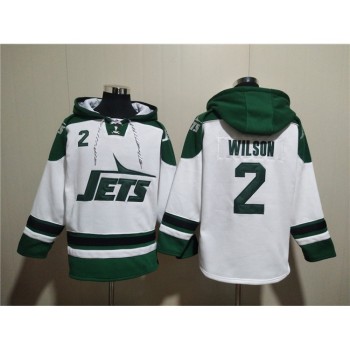 Men's New York Jets #2 Zach Wilson White Ageless Must-Have Lace-Up Pullover Hoodie Men's New York Jets #2 Zach Wilson White Ageless Must-Have Lace-Up Pullover Hoodie