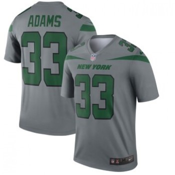 Men's New York Jets #33 Jamal Adams Gray Inverted Legend Jersey Men's New York Jets #33 Jamal Adams Gray Inverted Legend Jersey