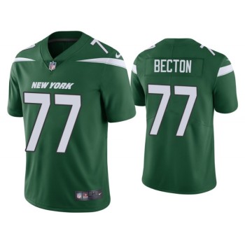Men's New York Jets #77 Mekhi Becton Green Vapor Untouchable Limited Stitched Jersey Men's New York Jets #77 Mekhi Becton Green Vapor Untouchable Limited Stitched Jersey