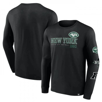 Men's New York Jets Black High Whip Pitcher Long Sleeve T-Shirt Men's New York Jets Black High Whip Pitcher Long Sleeve T-Shirt