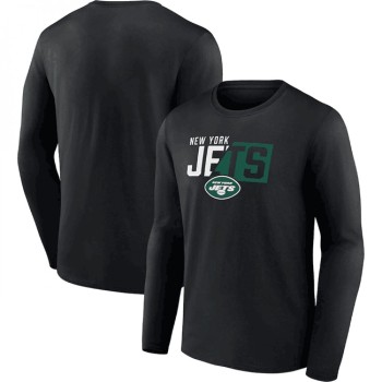 Men's New York Jets Black One Two Long Sleeve T-Shirt Men's New York Jets Black One Two Long Sleeve T-Shirt