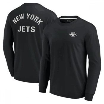 Men's New York Jets Black Signature Unisex Super Soft Long Sleeve T-Shirt Men's New York Jets Black Signature Unisex Super Soft Long Sleeve T-Shirt