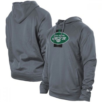 Men's New York Jets Gray New Era Training Camp Raglan Pullover Hoodie Men's New York Jets Gray New Era Training Camp Raglan Pullover Hoodie