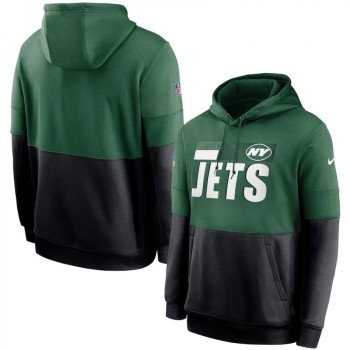 Men's New York Jets Green/Black Sideline Impact Lockup Performance Pullover Hoodie Men's New York Jets Green/Black Sideline Impact Lockup Performance Pullover Hoodie