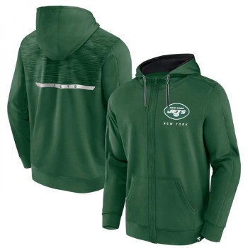 Men's New York Jets Green Defender Evo Full-Zip Hoodie Men's New York Jets Green Defender Evo Full-Zip Hoodie