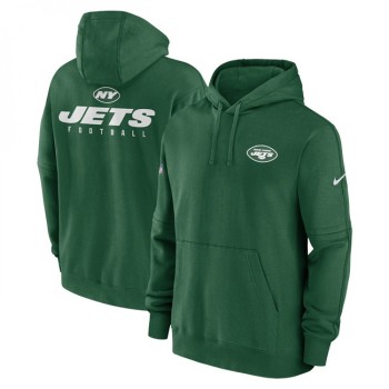Men's New York Jets Green Sideline Club Fleece Pullover Hoodie Men's New York Jets Green Sideline Club Fleece Pullover Hoodie