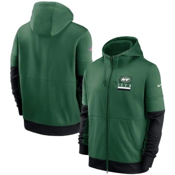 Men's New York Jets Green Sideline Impact Lockup Performance Full-Zip Hoodie Men's New York Jets Green Sideline Impact Lockup Performance Full-Zip Hoodie