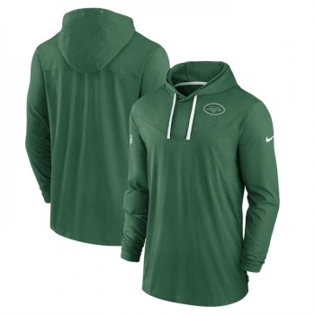 Men's New York Jets Green Sideline Pop Performance Pullover Long Sleeve Hoodie T-Shirt Men's New York Jets Green Sideline Pop Performance Pullover Long Sleeve Hoodie T-Shirt