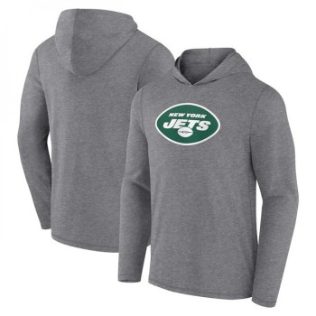Men's New York Jets Heather Gray Primary Logo Long Sleeve Hoodie T-Shirt Men's New York Jets Heather Gray Primary Logo Long Sleeve Hoodie T-Shirt