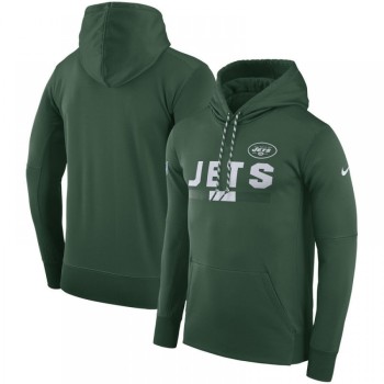 Men's New York Jets Green Sideline Team Name Performance Pullover Hoodie Men's New York Jets Green Sideline Team Name Performance Pullover Hoodie