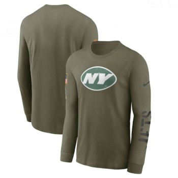 Men's New York Jets Olive 2022 Salute to Service Long Sleeve T-Shirt Men's New York Jets Olive 2022 Salute to Service Long Sleeve T-Shirt