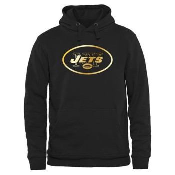 Men's New York Jets Pro Line Black Gold Collection Pullover Hoodie Men's New York Jets Pro Line Black Gold Collection Pullover Hoodie