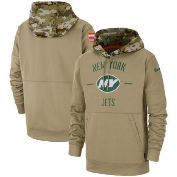 Men's New York Jets Tan 2019 Salute to Service Sideline Therma Pullover Hoodie Men's New York Jets Tan 2019 Salute to Service Sideline Therma Pullover Hoodie