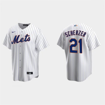 Men's New York Mets #21 Max Scherzer White Cool Base Stitched Baseball Jersey Men's New York Mets #21 Max Scherzer White Cool Base Stitched Baseball Jersey