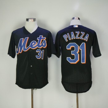 Men's New York Mets #31 Mike Piazza Black 2000 BP Stitched MLB Jersey Men's New York Mets #31 Mike Piazza Black 2000 BP Stitched MLB Jersey