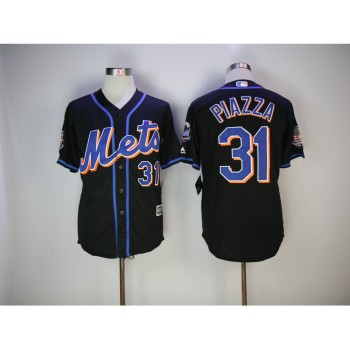 Men's New York Mets #31 Mike Piazza Black Hall Of Fame Flexbase Stitched MLB Jersey Men's New York Mets #31 Mike Piazza Black Hall Of Fame Flexbase Stitched MLB Jersey