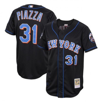 Men's New York Mets #31 Mike Piazza Black Stitched MLB Jersey Men's New York Mets #31 Mike Piazza Black Stitched MLB Jersey