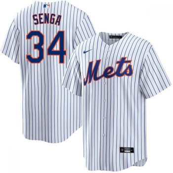 Men's New York Mets #34 Kodai Senga White Cool Base Stitched Jersey Men's New York Mets #34 Kodai Senga White Cool Base Stitched Jersey