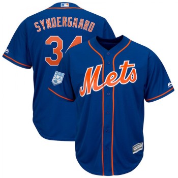 Men's New York Mets #34 Noah Syndergaard Blue 2019 Spring Training Cool Base Stitched MLB Jersey Men's New York Mets #34 Noah Syndergaard Blue 2019 Spring Training Cool Base Stitched MLB Jersey