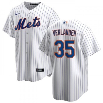 Men's New York Mets #35 Justin Verlander White Cool Base Stitched Baseball Jersey Men's New York Mets #35 Justin Verlander White Cool Base Stitched Baseball Jersey