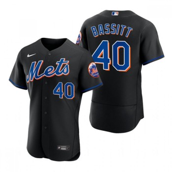 Men's New York Mets #40 Chris Bassitt Black Flex Base Stitched Jersey Men's New York Mets #40 Chris Bassitt Black Flex Base Stitched Jersey