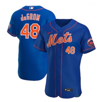 Men's New York Mets #48 Jacob deGrom 2020 New Blue Flex Base Stitched MLB Jersey Men's New York Mets #48 Jacob deGrom 2020 New Blue Flex Base Stitched MLB Jersey