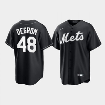 Men's New York Mets #48 Jacob deGrom Black Cool Base Stitched Baseball Jersey Men's New York Mets #48 Jacob deGrom Black Cool Base Stitched Baseball Jersey