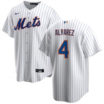Men's New York Mets #4 Francisco ?lvarez White Cool Base Stitched Baseball Jersey Men's New York Mets #4 Francisco ?lvarez White Cool Base Stitched Baseball Jersey
