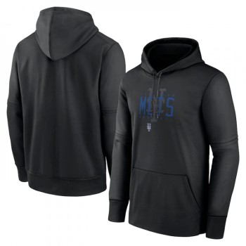 Men's New York Mets Black Pregame Performance Pullover Hoodie Men's New York Mets Black Pregame Performance Pullover Hoodie