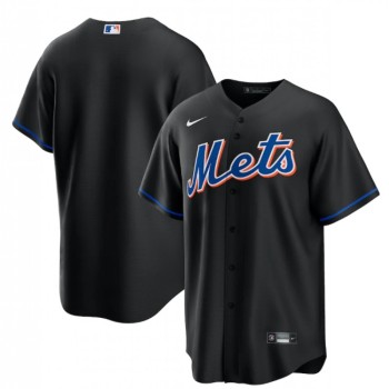 Men's New York Mets Blank 2022 Black Cool Base Stitched Baseball Jersey Men's New York Mets Blank 2022 Black Cool Base Stitched Baseball Jersey