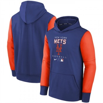 Men's New York Mets Blue 2022 City Connect Therma Performance Pullover Hoodie Men's New York Mets Blue 2022 City Connect Therma Performance Pullover Hoodie